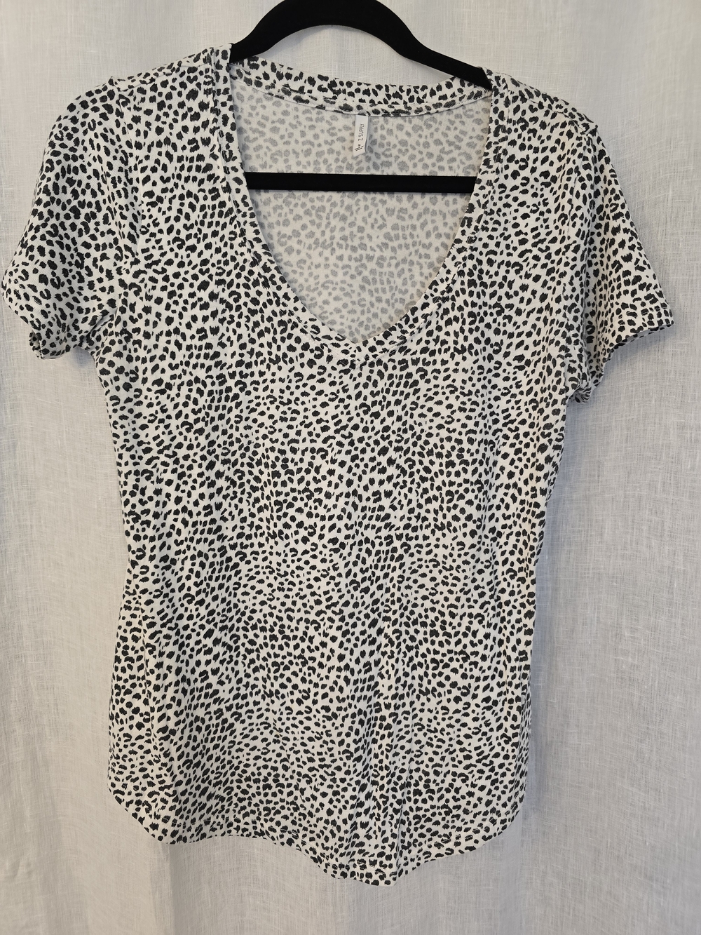 Z Supply Black and White Leopard V-Neck Tee